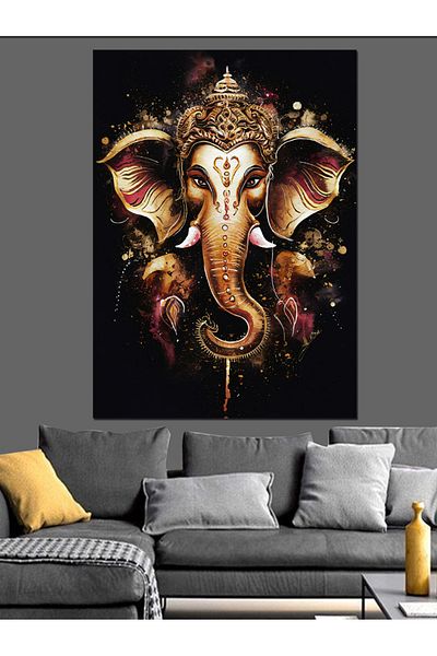Tablomega Ganesha's Radiance Decorative Canvas - Mdf Wood Painting