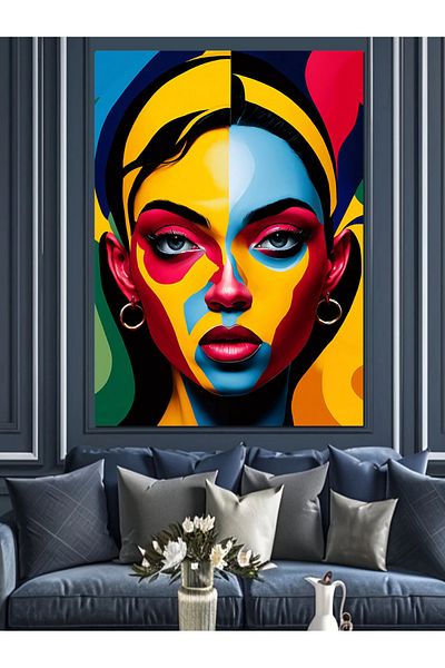 Tablomega Kaleidoscope Face Decorative Canvas - Mdf Wooden Painting