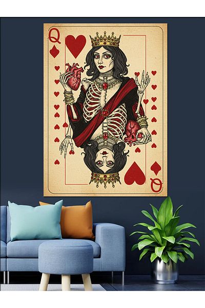 Tablomega Pânză decorativă Queen of Cards și Grace - Lemn MDF