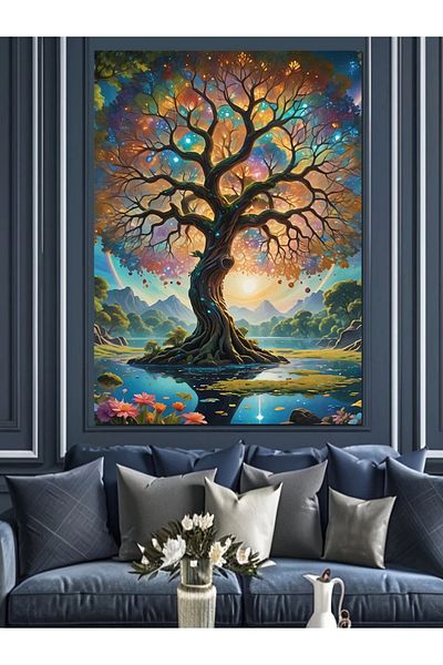 Tablomega Pânză decorativă Arborele Vieții - Lemn MDF