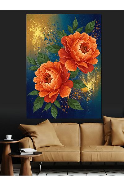 Tablomega Pânză decorativă Orange Roses Art - Lemn MDF