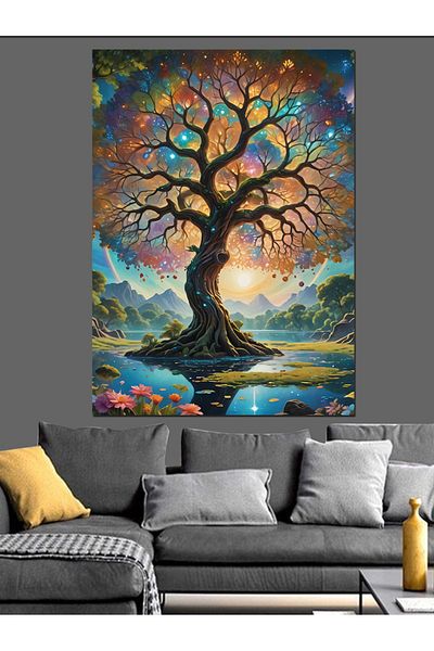 Tablomega Pânză decorativă Arborele Vieții - Lemn MDF