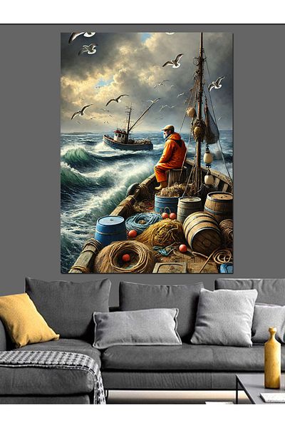 Tablomega Pânză decorativă Fisherman and Sea Peace - Lemn MDF