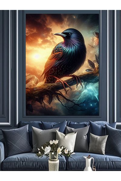 Tablomega Pânză Decorativă Black Bird Crow - Lemn MDF