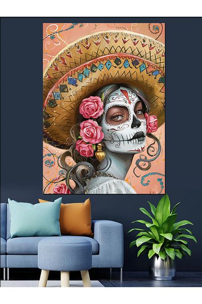 Tablomega Dead Mexican Decorative Canvas - Mdf Wooden Painting