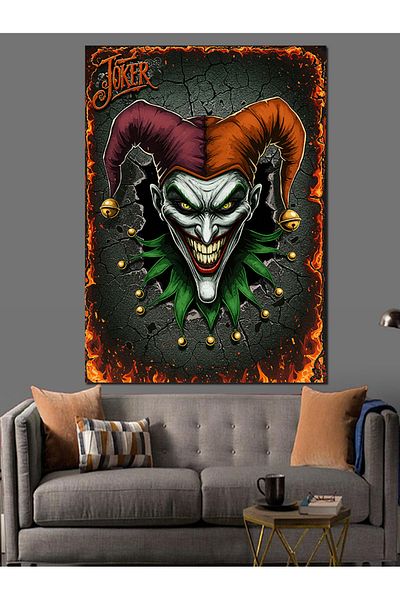 Tablomega Joker Smile Drawing Decorative Canvas - Mdf Wooden Painting