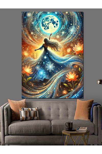 Tablomega Pânză decorativă pentru femeie Sky and Stars - Lemn MDF