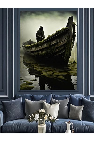 Tablomega Magician Driving a Boat Decorative Canvas - Mdf Wooden Painting