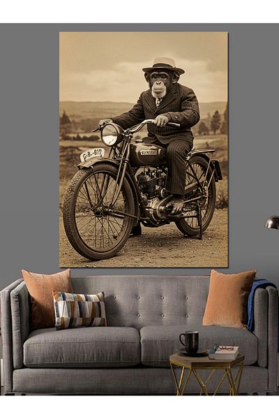 Tablomega Pânză decorativă pentru motociclete din epocă - pictură din lemn MDF