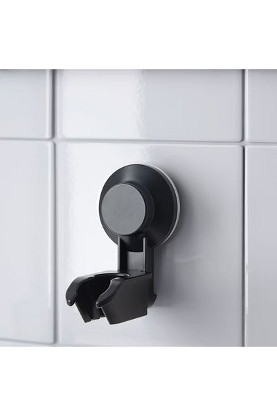 IKEA TISKEN Black Hand Shower Park Bracket with Suction Cup – 8x6x10 cm – IKEA