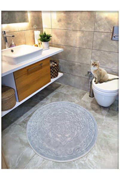 Cotton Crafty Pamuk Dokuma Su Emici Banyo Paspası, Banyo Halısı ROYAL 100x100...