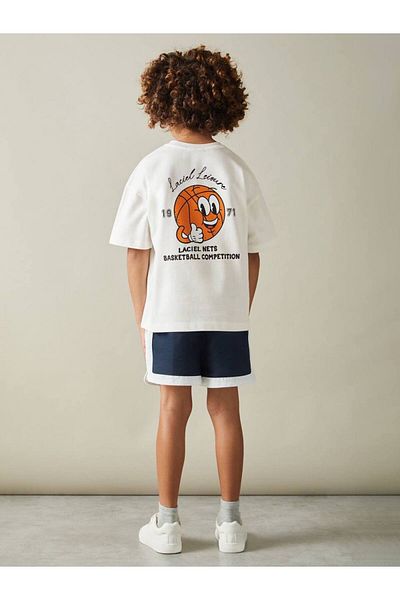 Karan Kids Set de bază pentru băiat din bumbac imprimat cu gâtul turn