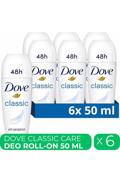 Dove Classic Care, women's roll-on deodorant, 6 pcs x 50 ml