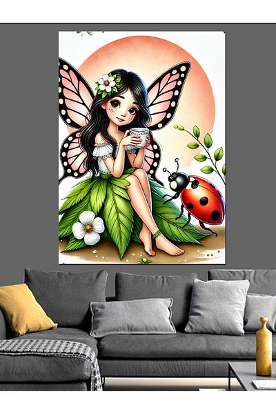 Tablomega Pânză decorativă Zână Florală - Lemn MDF