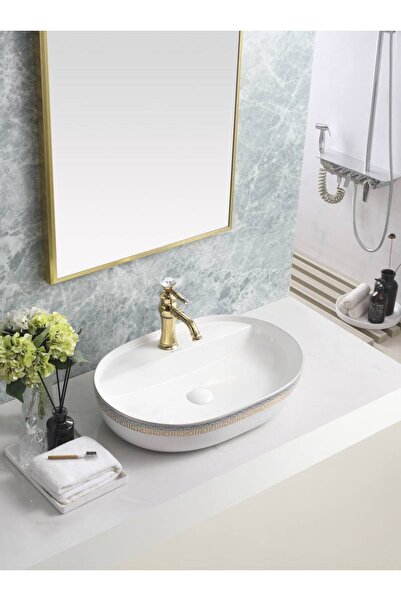 harmeh TEZGAH ÜSTÜ ÇANAK LAVABO H117 60X41*13 CM