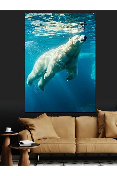 Tablomega Floating Polar Bear Decorative Canvas - Mdf Wooden Painting