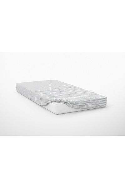 Leruum London Sheet Set Elastic Gray Striped Double Bed Sheet 2 Pillowcase Set 160X200 cm
