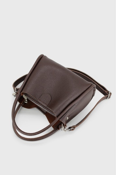 LUNABLU Women's Brown Three Compartment Special Design Faux Leather Hand and Shoulder Bag