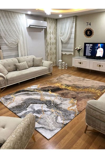LİMAY Husa de covor din catifea - practica si lavabila - pentru sufragerie si camera copiilor
