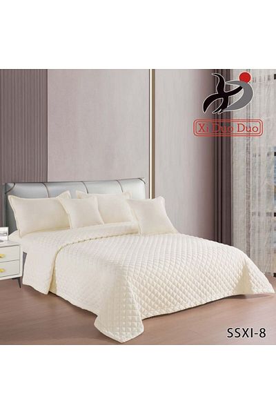 XI DUO 6 Pieces King Size Duvet Cover Set 230 x 250 cm Reversible Double Solid Color All Season Bedding Set