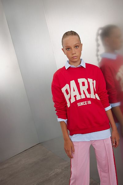 DeFacto Girl's Red Relax Fit Crew Neck Printed School Sweatshirt C6868A824Au