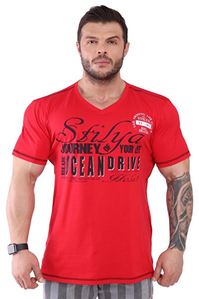 Stilya Men's Relaxed Fit V-Neck Cotton T-Shirt Style 2902