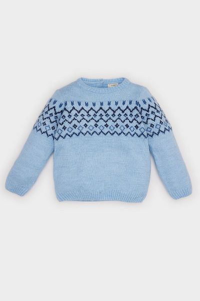 DeFacto Pulover de tricotaj cu model etnic pentru bebeluși cu gât crew C8858a524wn