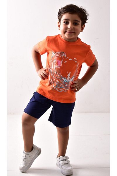 Banadamoda Boy's Printed T-shirt Shorts Set