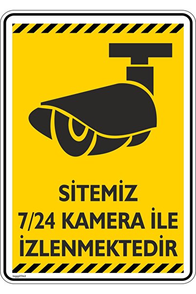isgtabelam 15×20 سم/3 قطع/ملصق فسفوري/موقعنا يُراقب على مدار الساعة طوال أيام...
