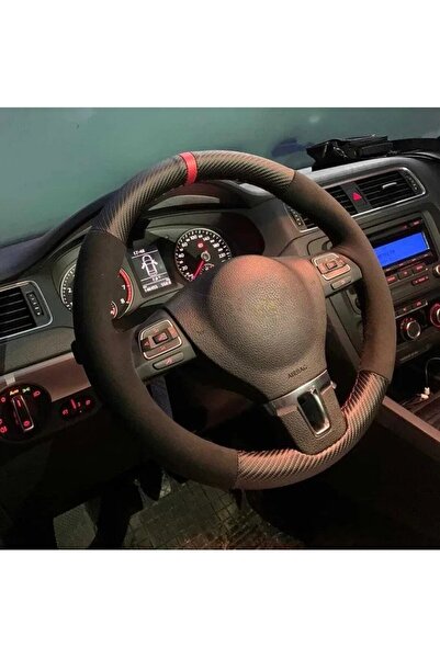 dk direksiyon Kaplamacı Volswagen Passat B7 Alcantara-carbon Yüzüklü Araca Öz...
