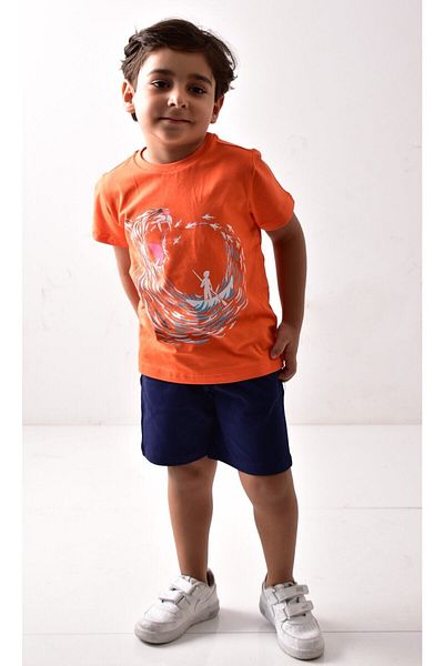 Banadamoda Boy's Printed T-shirt Shorts Set