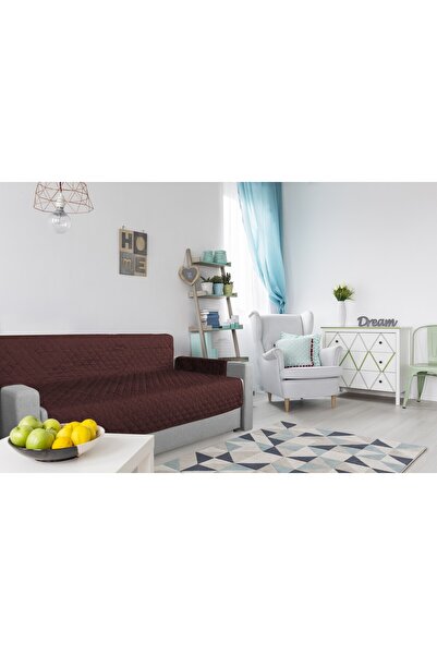 ALCAM double-sided quilted cover for 3-seater sofa Chocolate/Vanilla