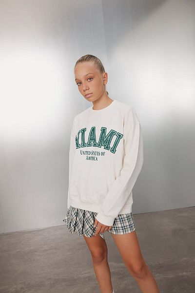 DeFacto Girl's Crew Neck Printed Relax Fit School Sweatshirt - C6868a824au