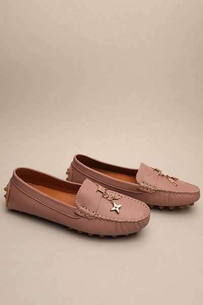 Gondol Mocasnic clasic de damă din piele naturală Dusty Rose 37 ttx.70140