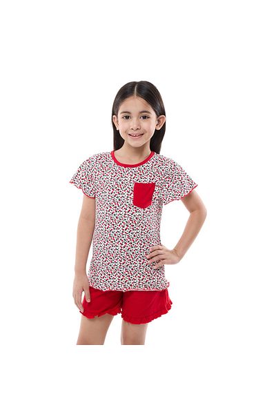 Victor and Jane Girls' PJ Set – Soft Shorts and Top Sleepwear Set 6-7YRS