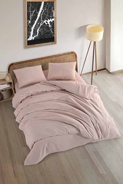 Karden Flower Set de husă de pilotă dublă, simplă, 100% bumbac - Somon