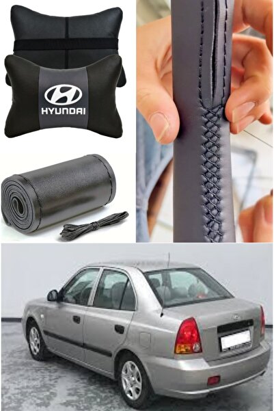 AYAZGRUP Hyundai Accent Admire Direksiyon Kılıfı Dikmeli Düz Deri Ultra Esnek...
