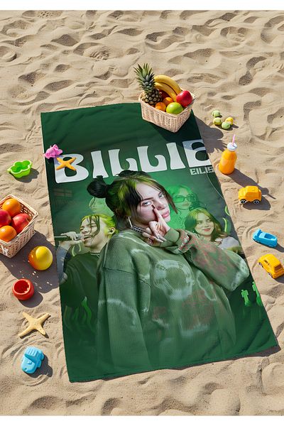 Viadela Πετσέτα θαλάσσης Billie Eilish – Δροσερό και ενεργικό σχέδιο