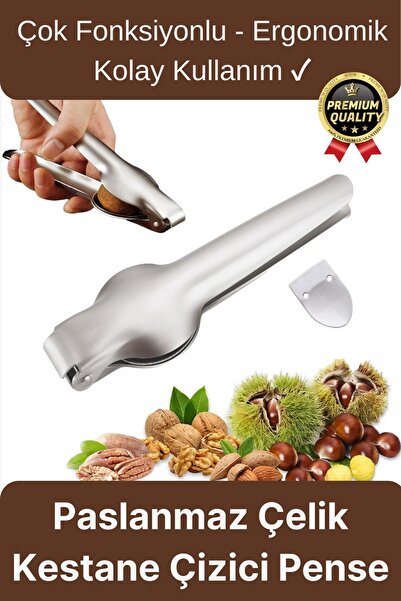 Svein Çok Fonksiyonlu Ergonomik Kaymaz Paslanmaz Çelik Kabuk Kırma Açma Aleti Metal Kestane Çizici Pense