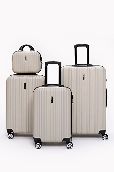 ELATAE 4'lü Valiz Seti Elatae Valiz Büyük - Orta - Kabin Boy ve Makyaj 1020