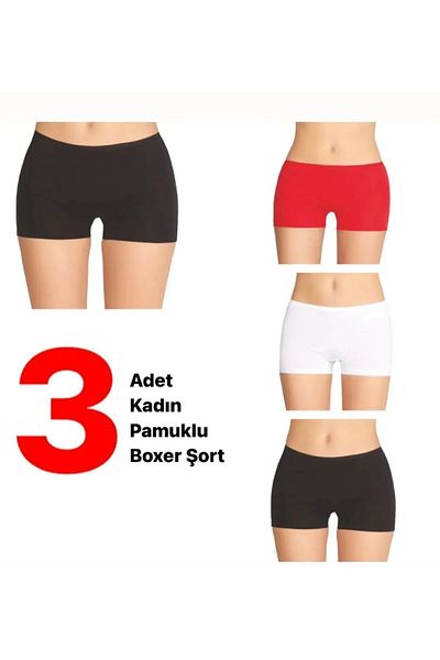 Beyaz Gelincik Underwear Women's Cotton Panties / Boxer Shorts 3 Pack