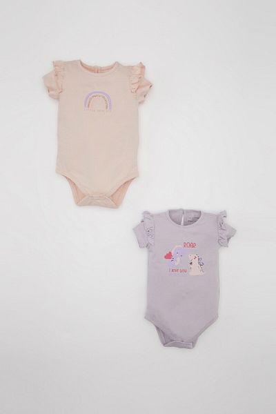 DeFacto Baby Girl Rundhalsausschnitt, Dinosaurier bedruckt Body C9485a524sm