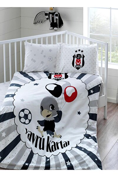 Taç Lisanslı Bebek Nevresim Takımı Bjk Beşiktaş Balloon Baby