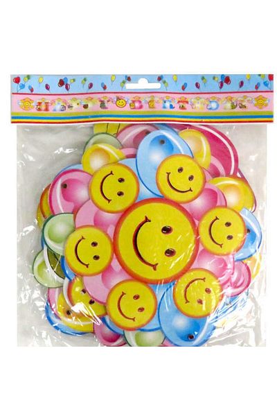 Hayaller Dükkanı Happy Birthday Smiley Face Model Banner Pennant-