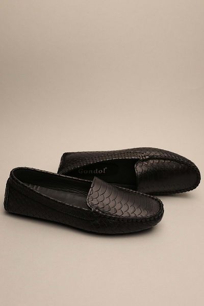 Gondol Mocasnic clasic de damă din piele naturală neagră model 37