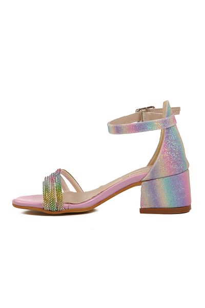 AYAKMOD Sandale pentru fete brodate cu piatră roz 253 RY 6504 P