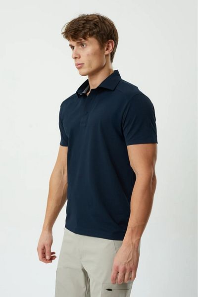 Exuma Ανδρικό μπλουζάκι με γιακά πόλο Navy Blue 1412034