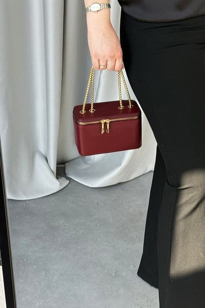 LEONAS Cutie cu lanț cu curea - Geantă de mână și de umăr pentru femei marca Calliope Claret Red