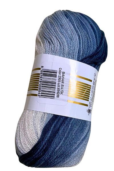 Alize Spring Batik 100% Mercerized Cotton Hand Knitting Yarn, 2905 Black, Skirt, Blouse, Pareo, Amigurami