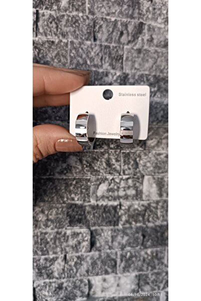 staınless steel Steel earrings with pearlescent